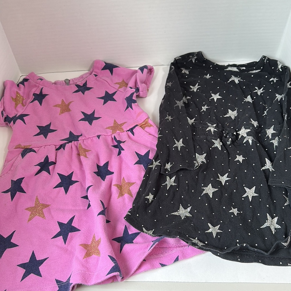 2 piece bundle girls dresses star print dress size 4 black purple Gymboree